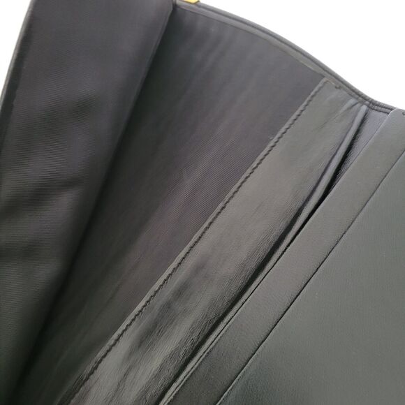 Givenchy Vintage Wallet Black Bifold Logo Large Checkbook Unisex Slim Leather - Picture 6 of 9